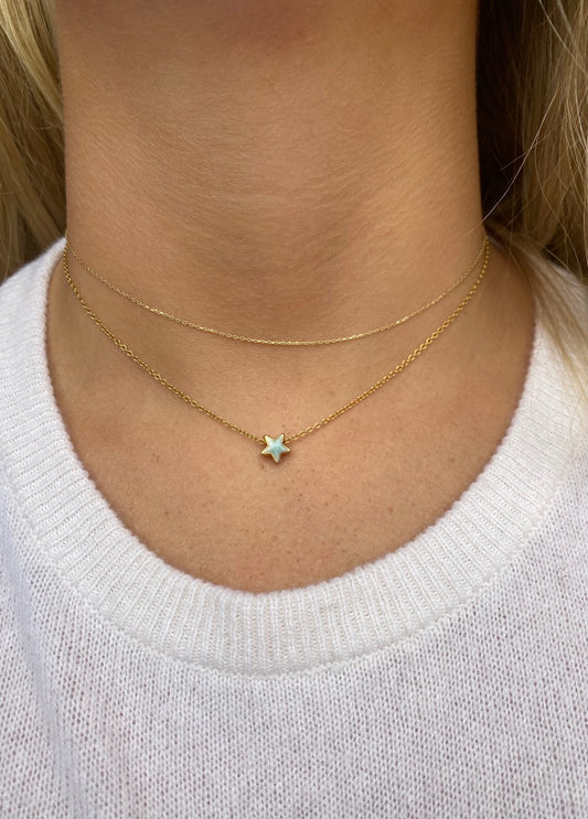 Ruby & Violet Blue Sparkle Star Enamel Necklace