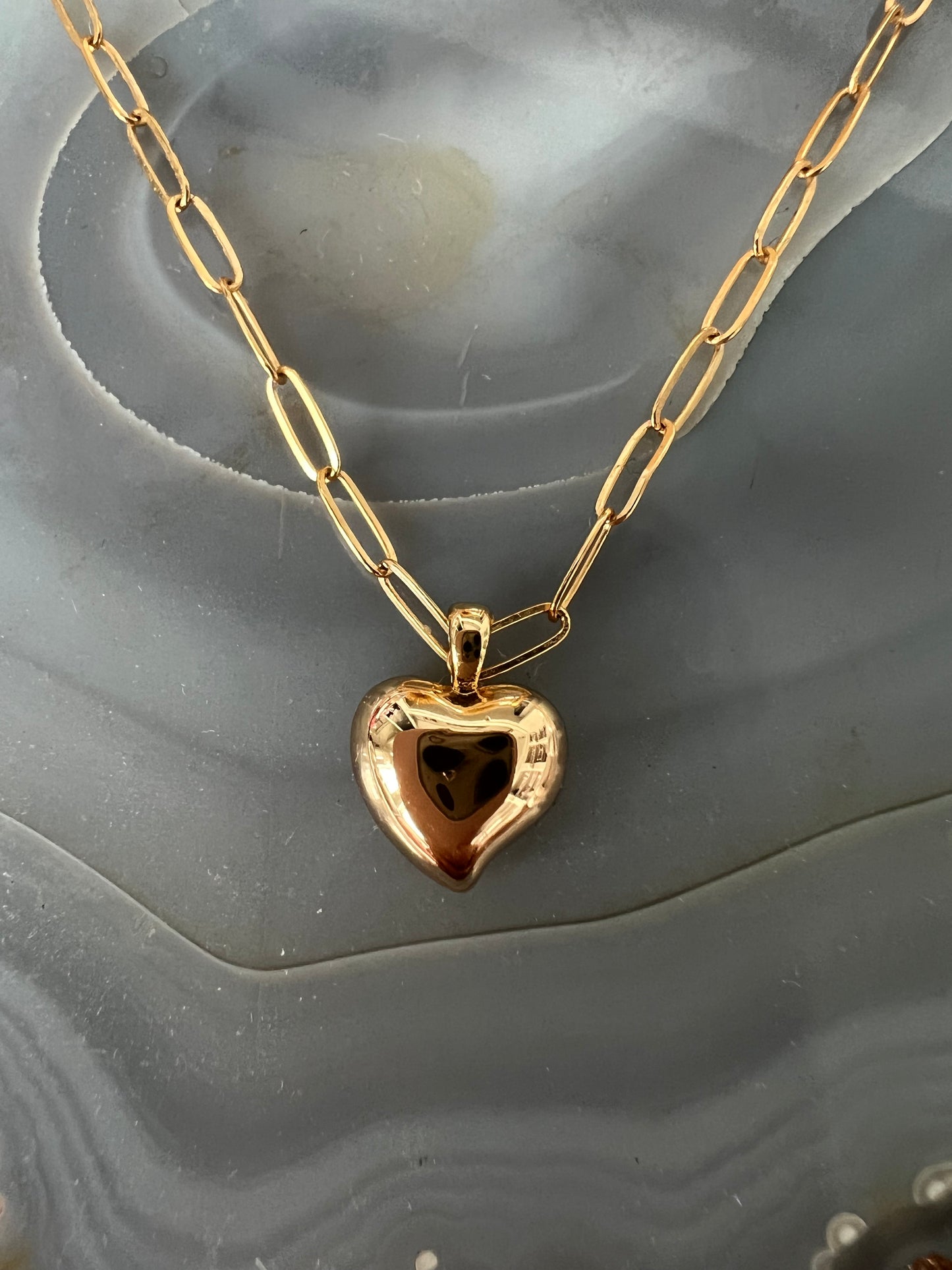Ruby & Violet Puffy Heart Necklace