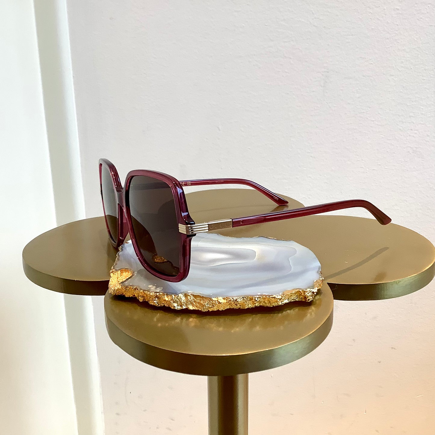 Gucci Burgundy Square Sunglasses