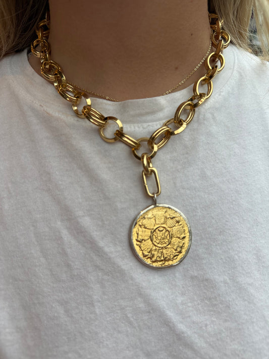 Cristina V 18" Winged Goddess Coin Necklace