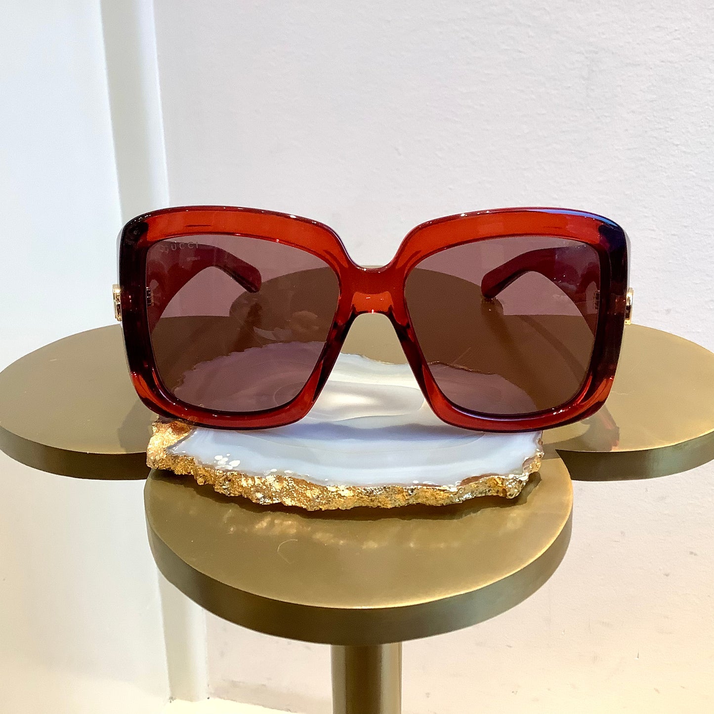 Gucci Oversized Burgundy Sunglasses