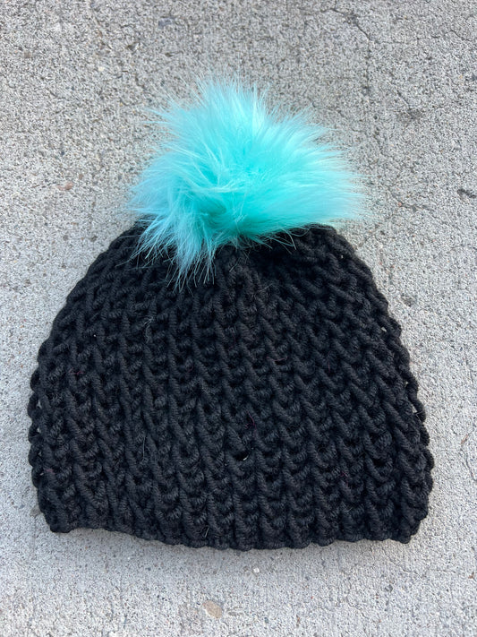 Black Hat w/Fuzzy Pom