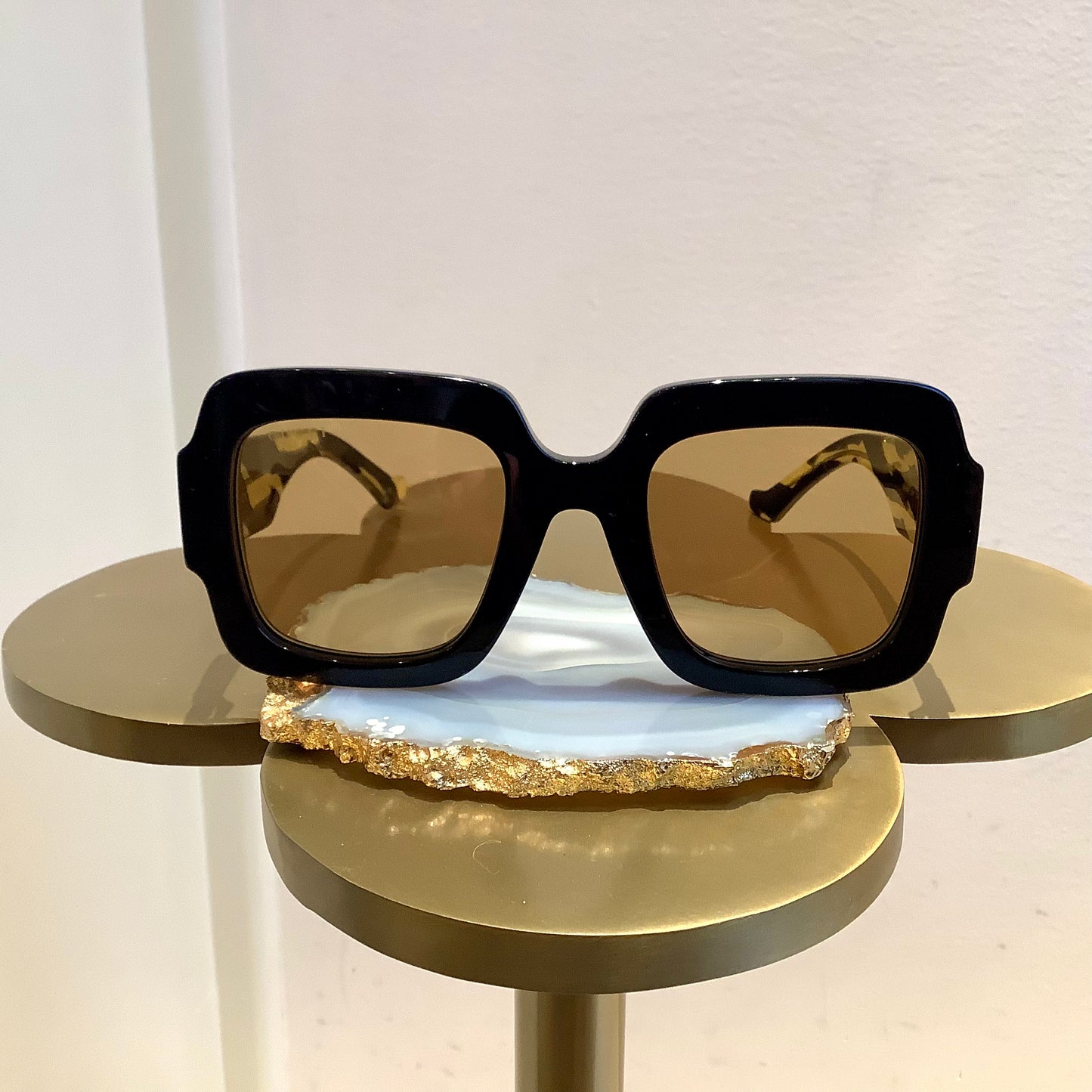 Gucci  Yellow Zebra Arm Sunglasses