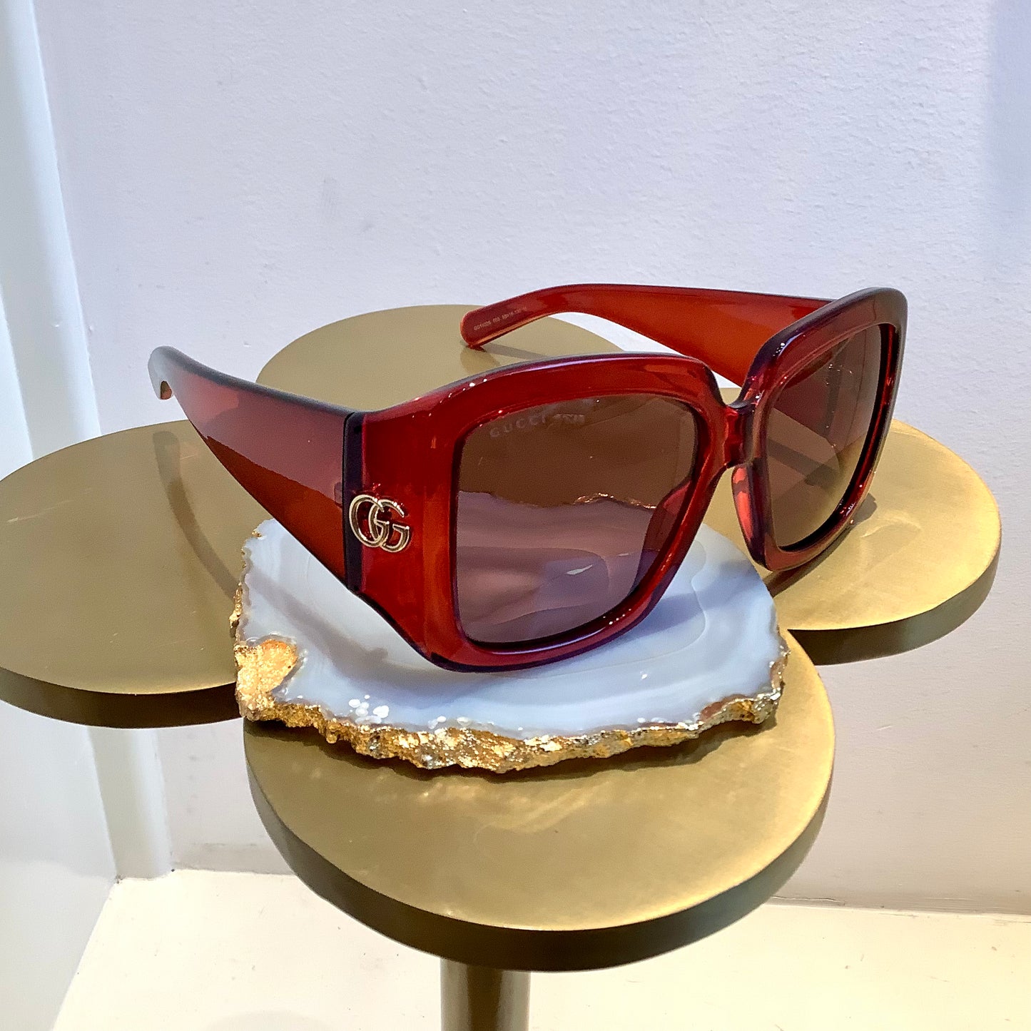 Gucci Oversized Burgundy Sunglasses