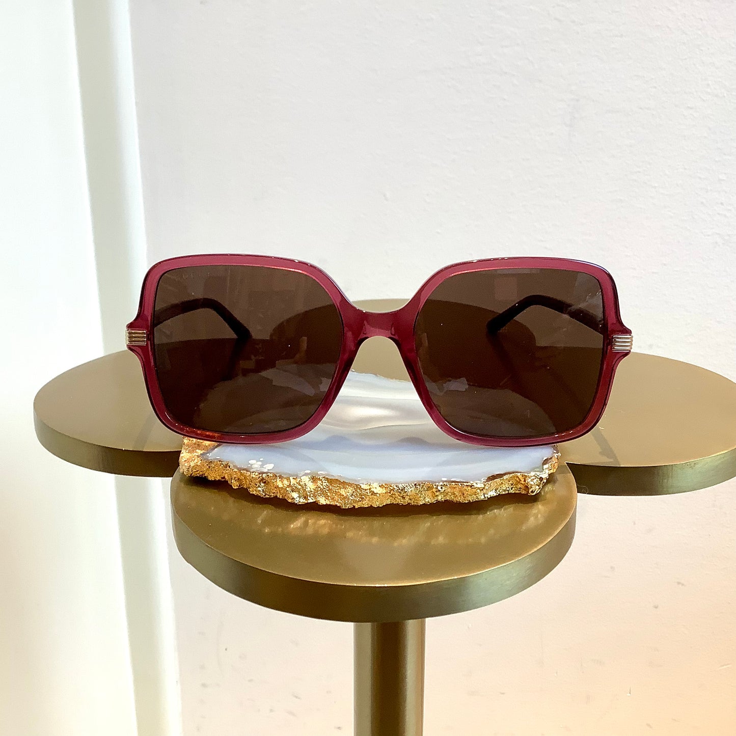 Gucci Burgundy Square Sunglasses