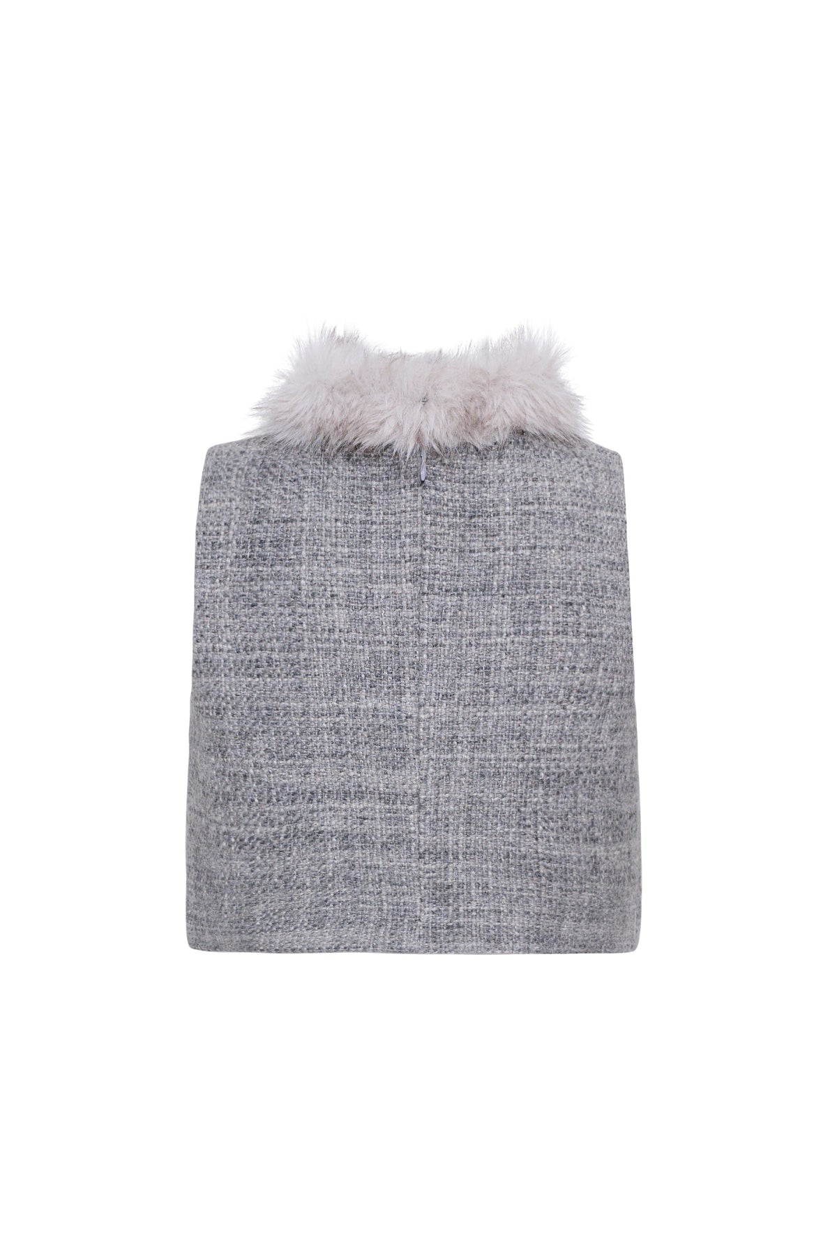 Cara Cara Gina Top in Elio Tweed Grey, back view