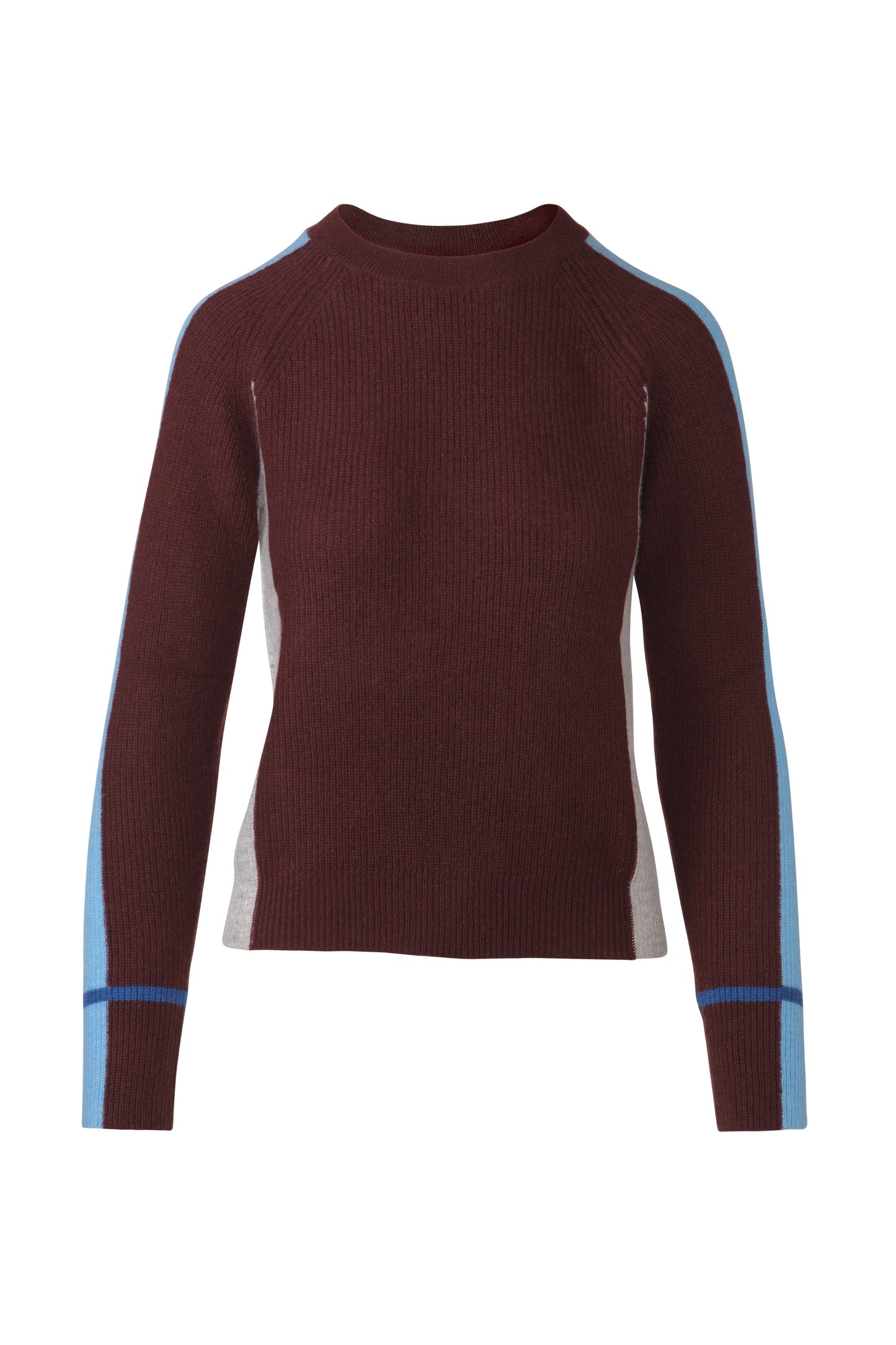 &Isla Colorplay Rib Crew in Chocolate, front view