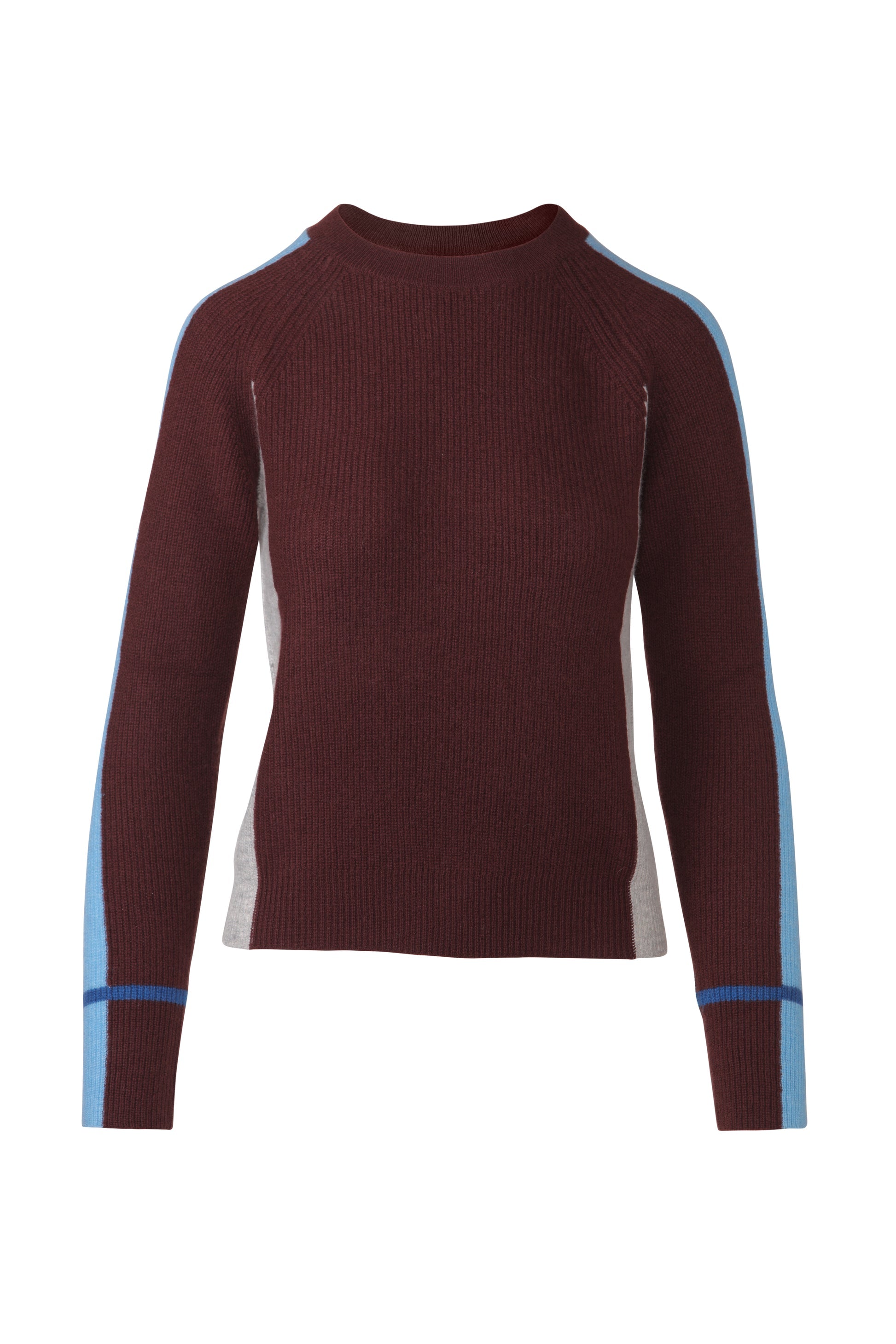 &Isla Colorplay Rib Crew in Chocolate, front view
