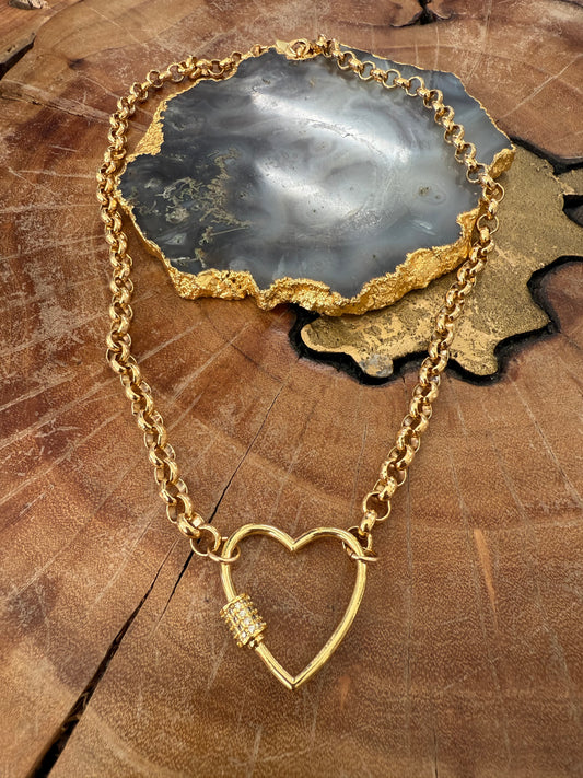 Cristina V Heart Clasp Necklace
