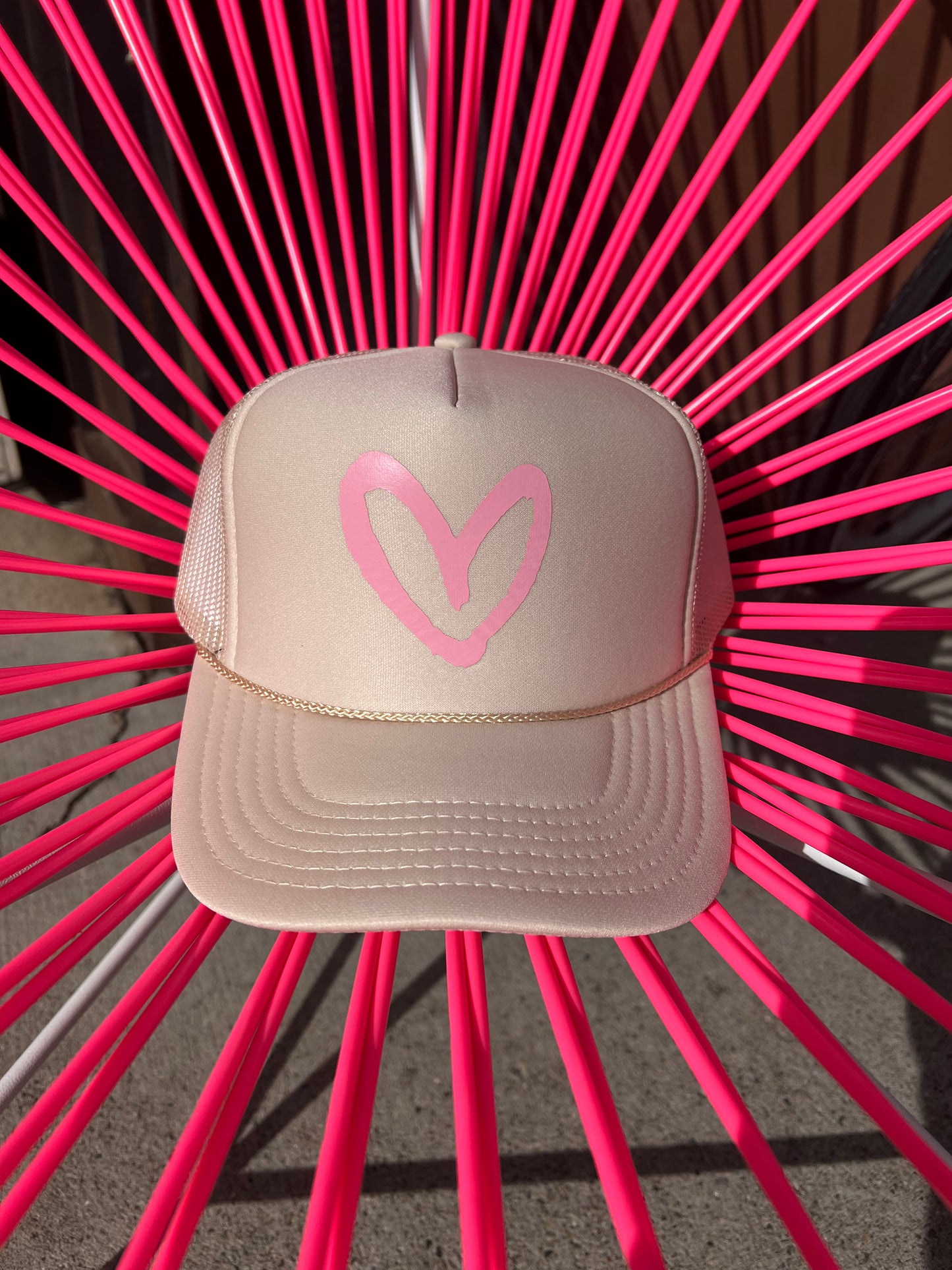 House of Shan Tan/Pink Heart Hat