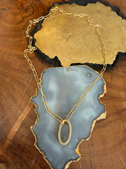 Cristina V 28" Pave Oval Connector Necklace