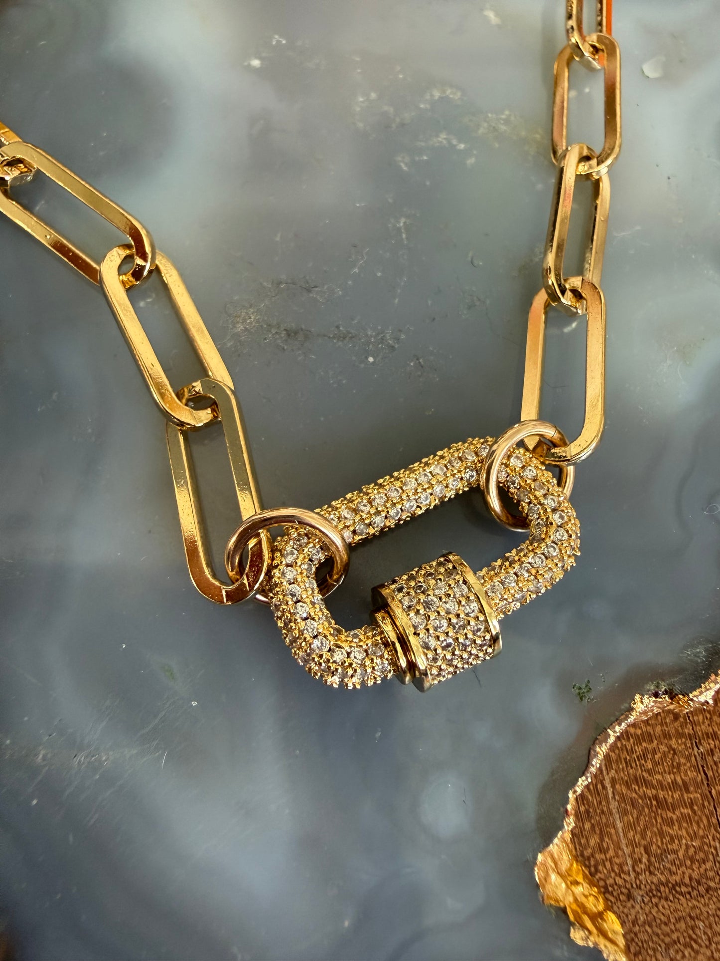 Cristina V 18" Pave Connector Necklace