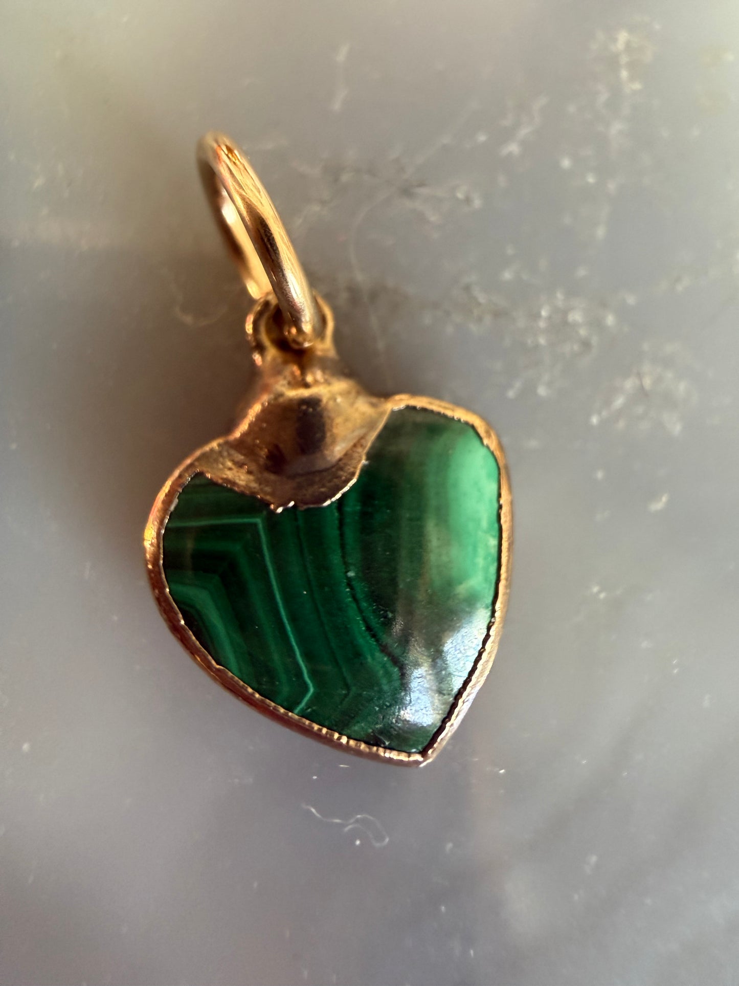 Cristina V Malachite Heart Charm