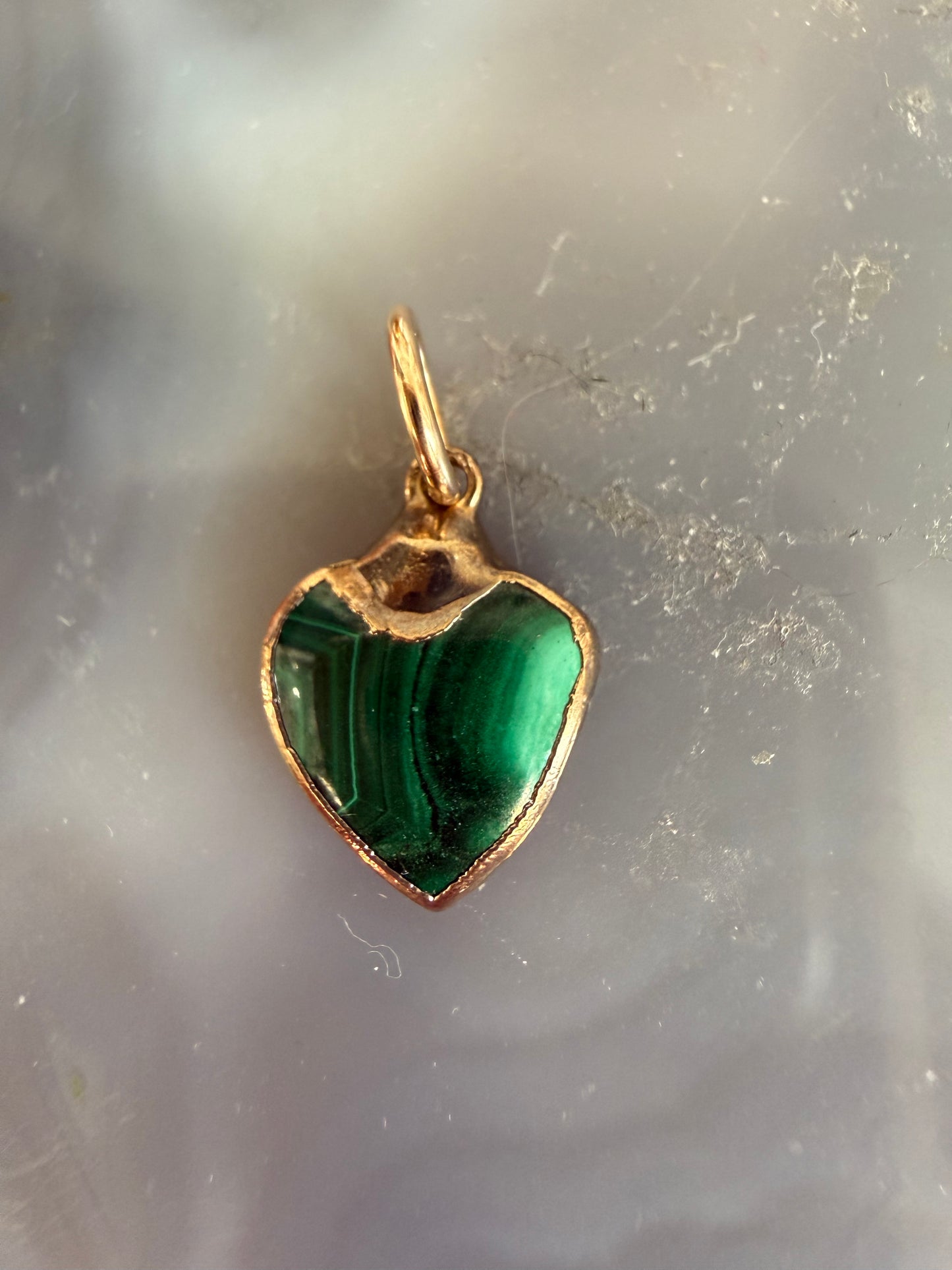 Cristina V Malachite Heart Charm