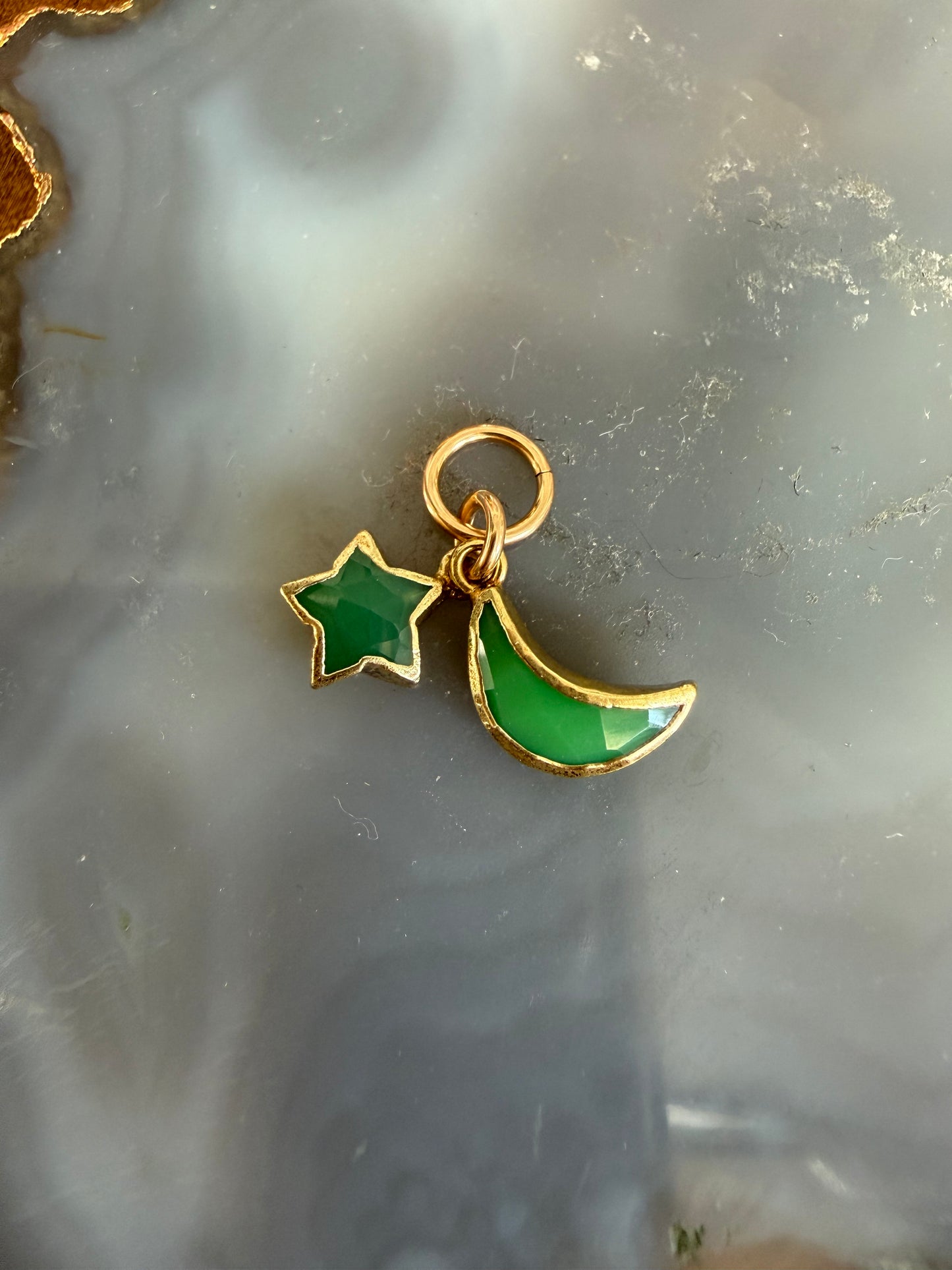 Cristina V Malachite Star Moon Charm
