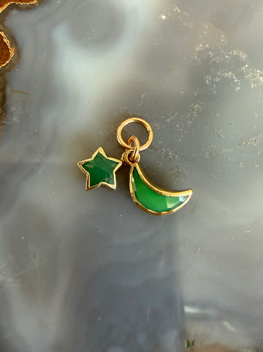 Cristina V Malachite Star Moon Charm