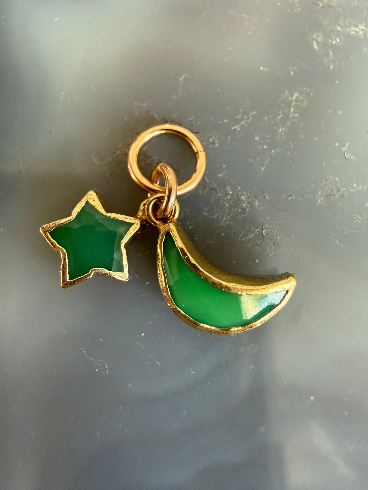 Cristina V Malachite Star Moon Charm