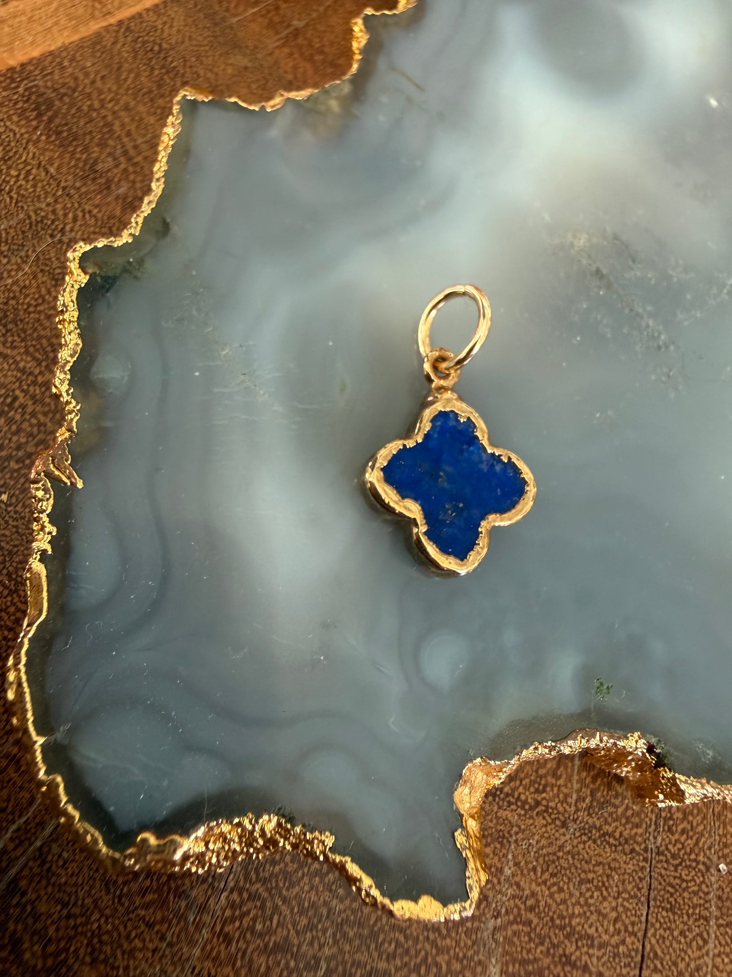 Cristina V Blue Lapis Clover Charm