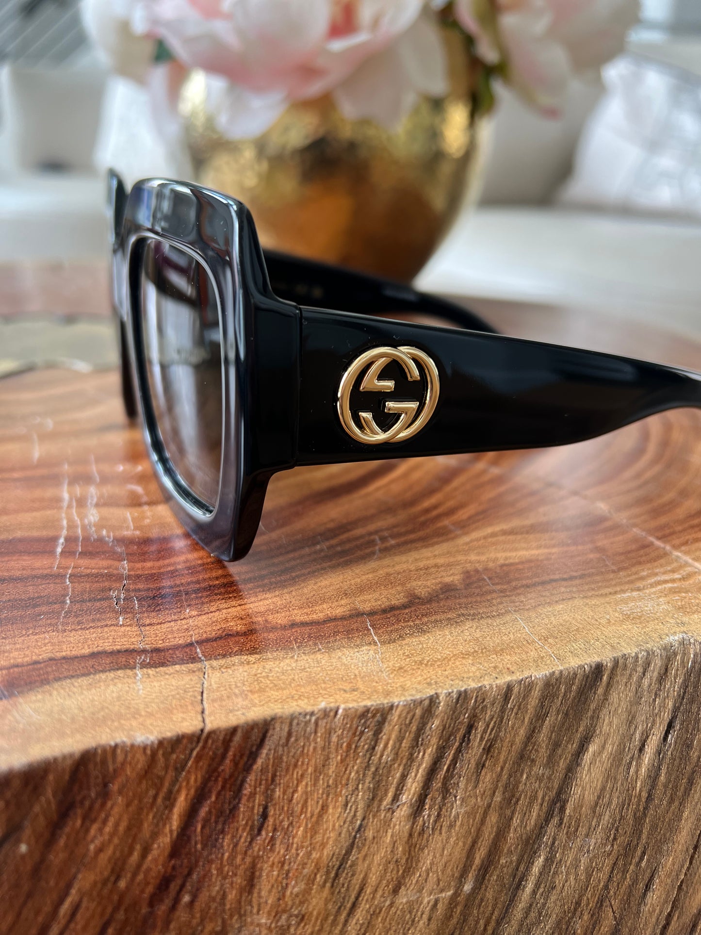 Gucci Large Black Square Sunglasses