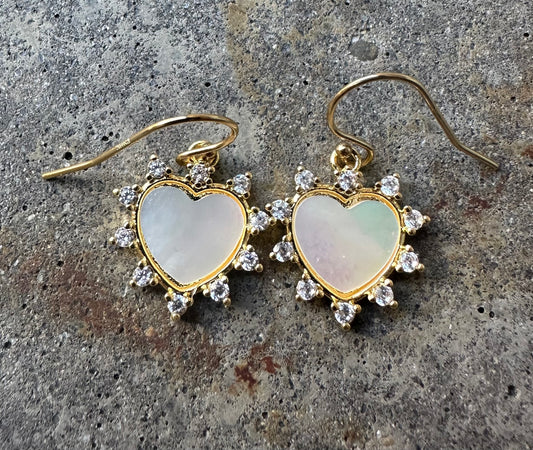 Ruby & Violet MOP Heart Earrings