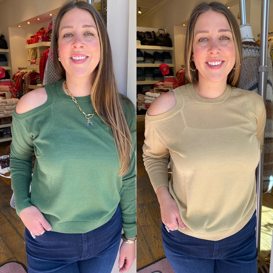 Nude Cold Shoulder Top