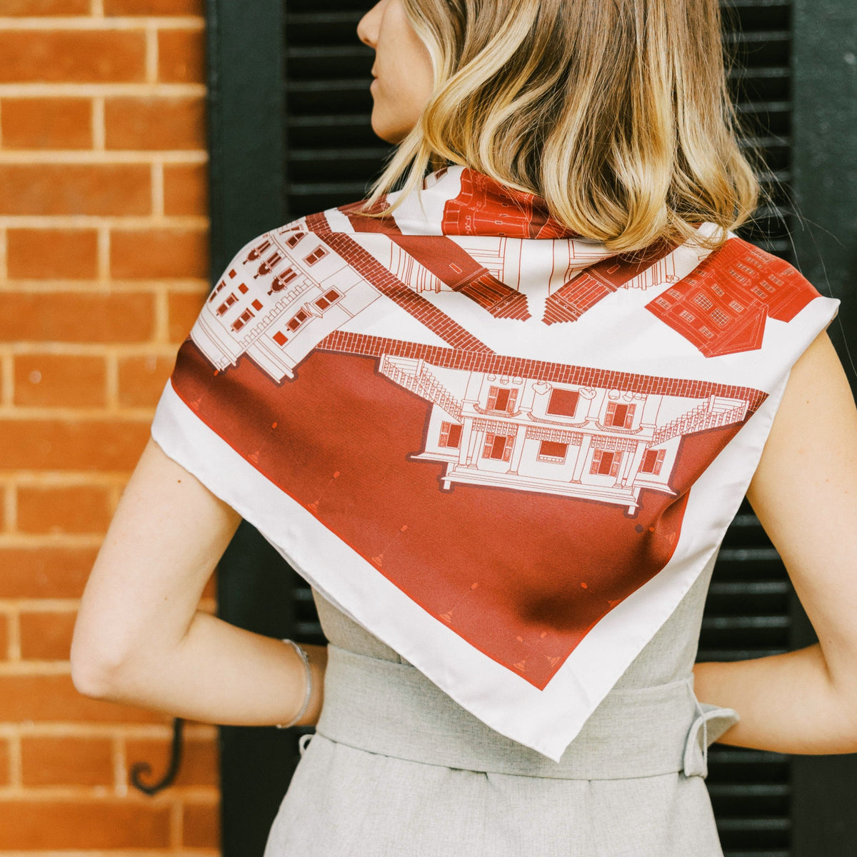 The Clearly Collective Tuscaloosa Scarf in Crimson, alternate view