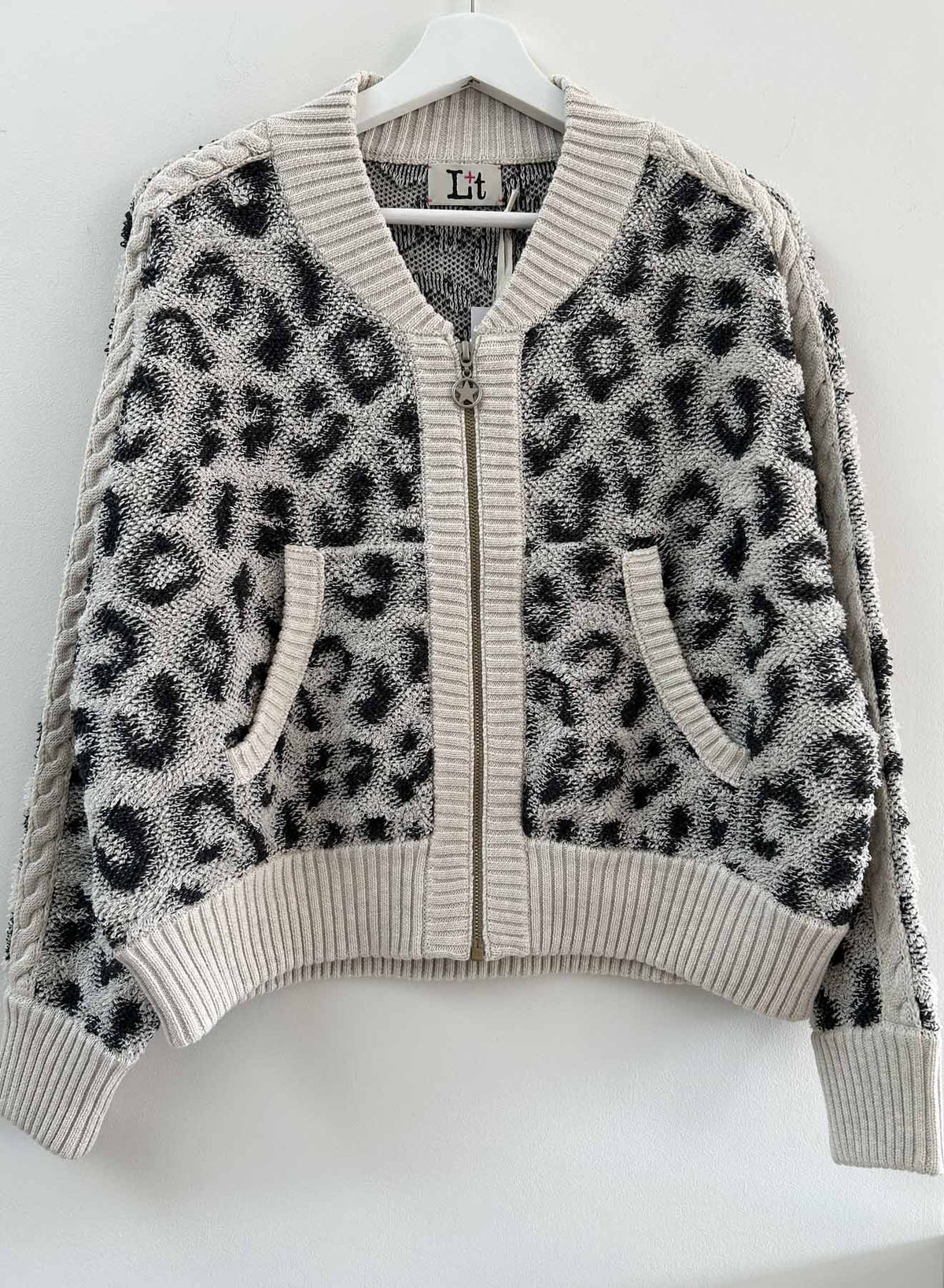 Label + Thread Cheetah Bomber in Ecru Cheetah, main view