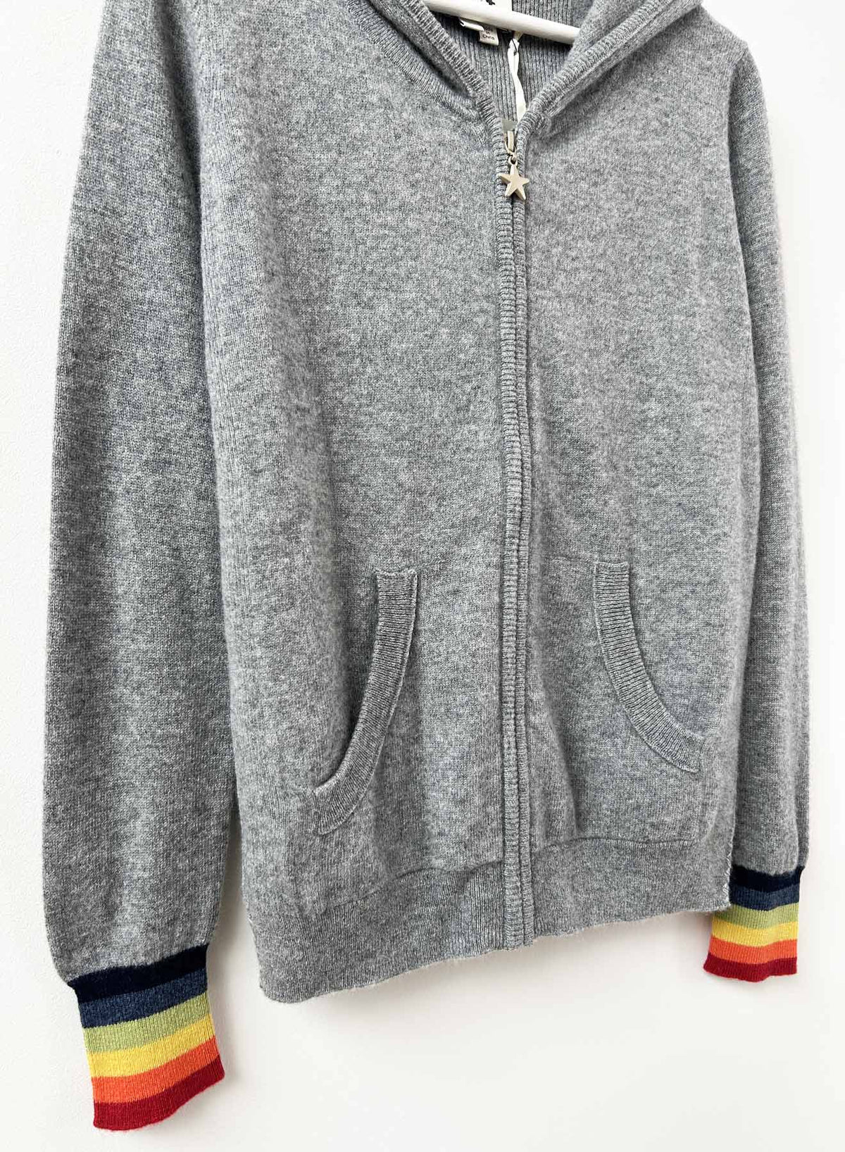 Label + Thread Vintage Wash Hoodie in Grey, detail view