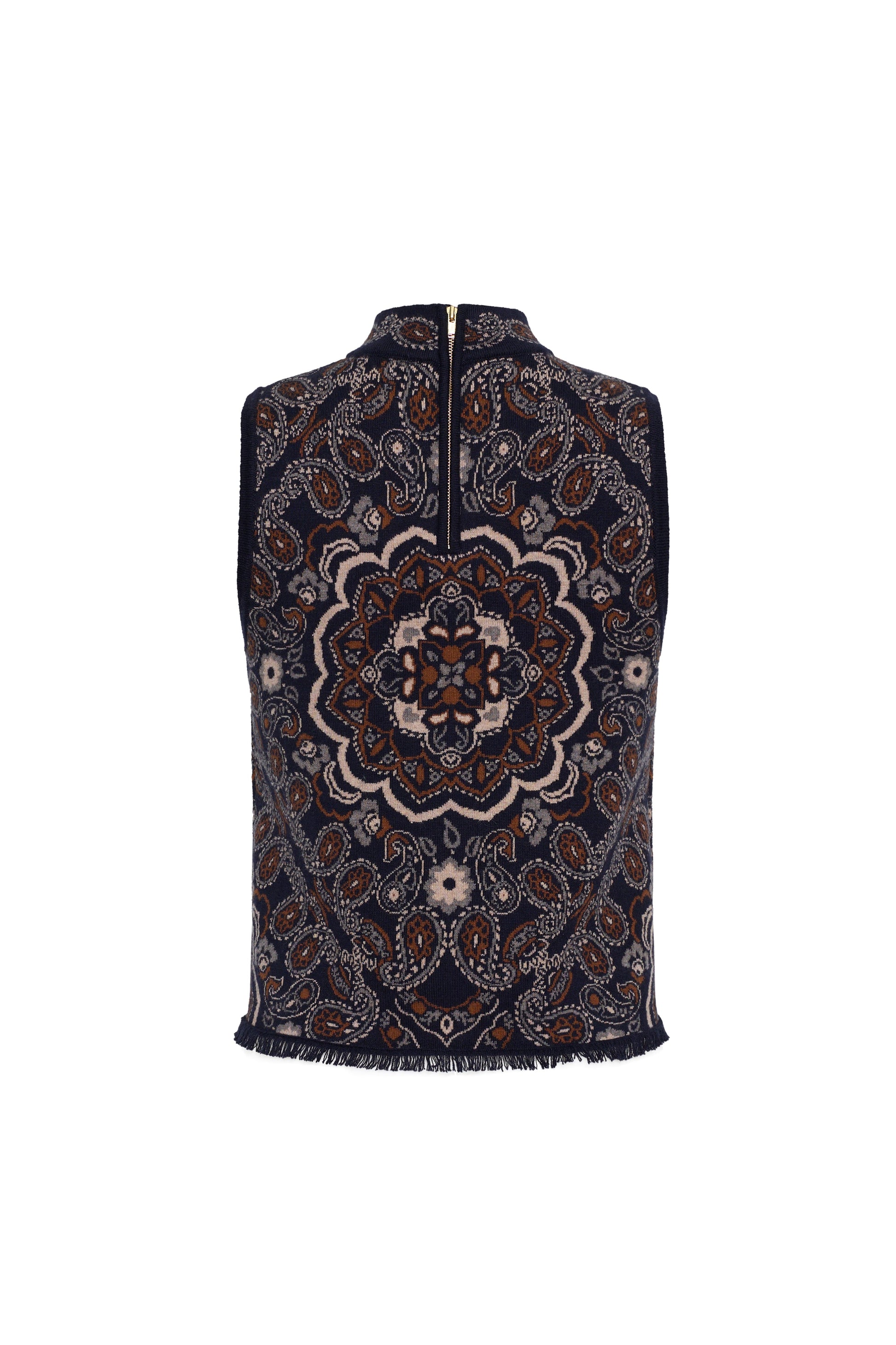 Cara Cara Julissa Top in Bandana Navy, back view