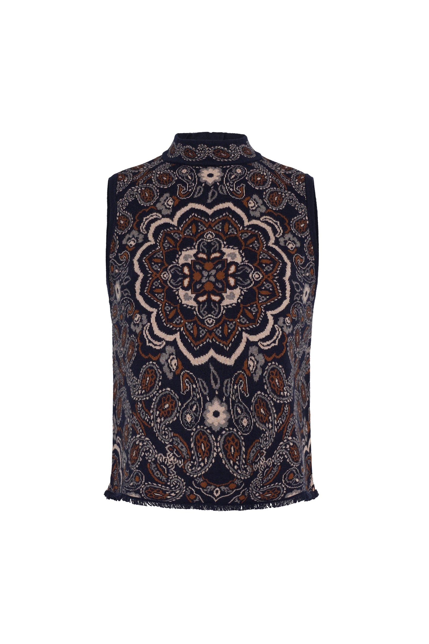 Cara Cara Julissa Top in Bandana Navy, front view