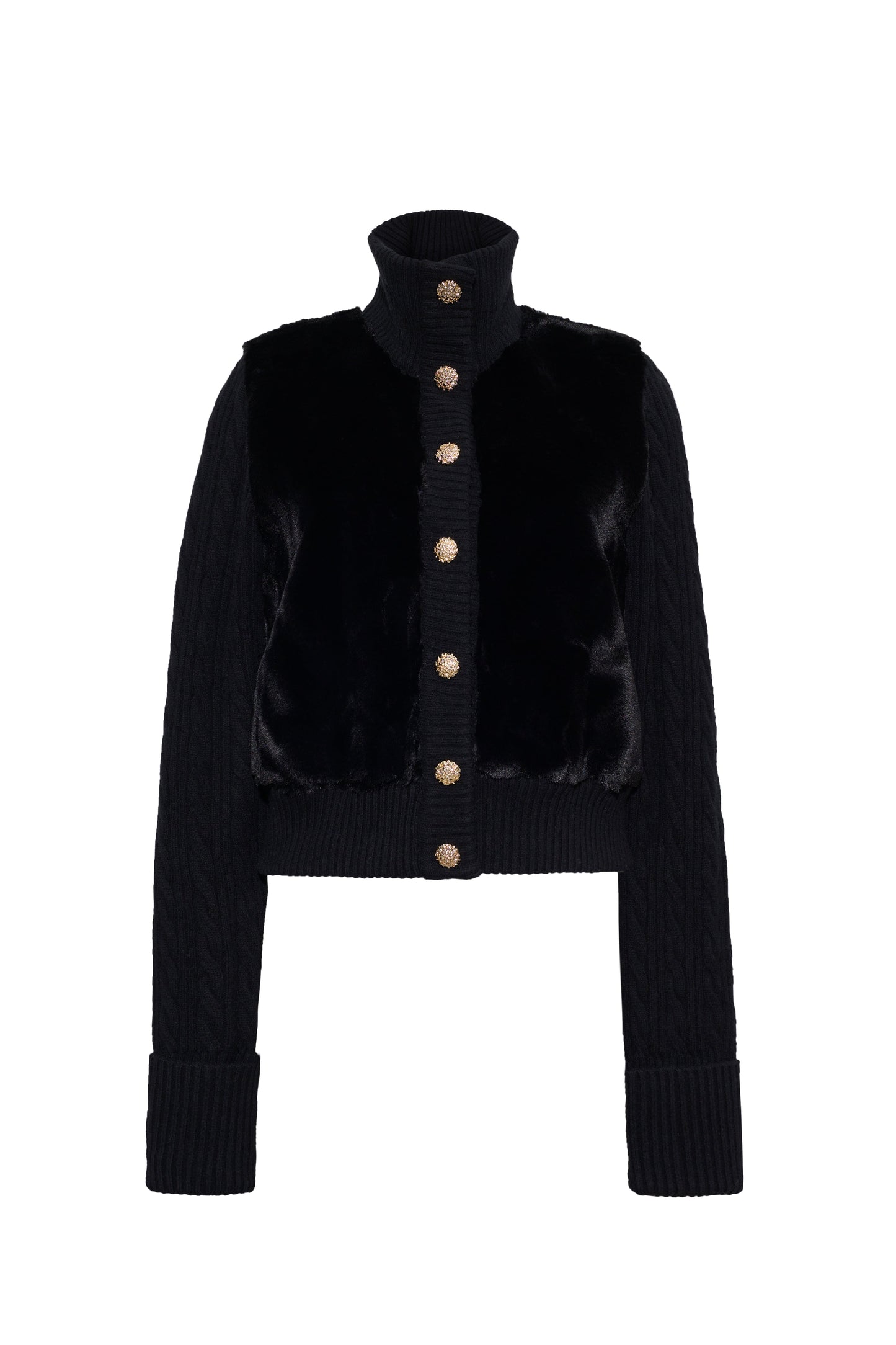 Cara Cara Logan Cardigan in Black, front view