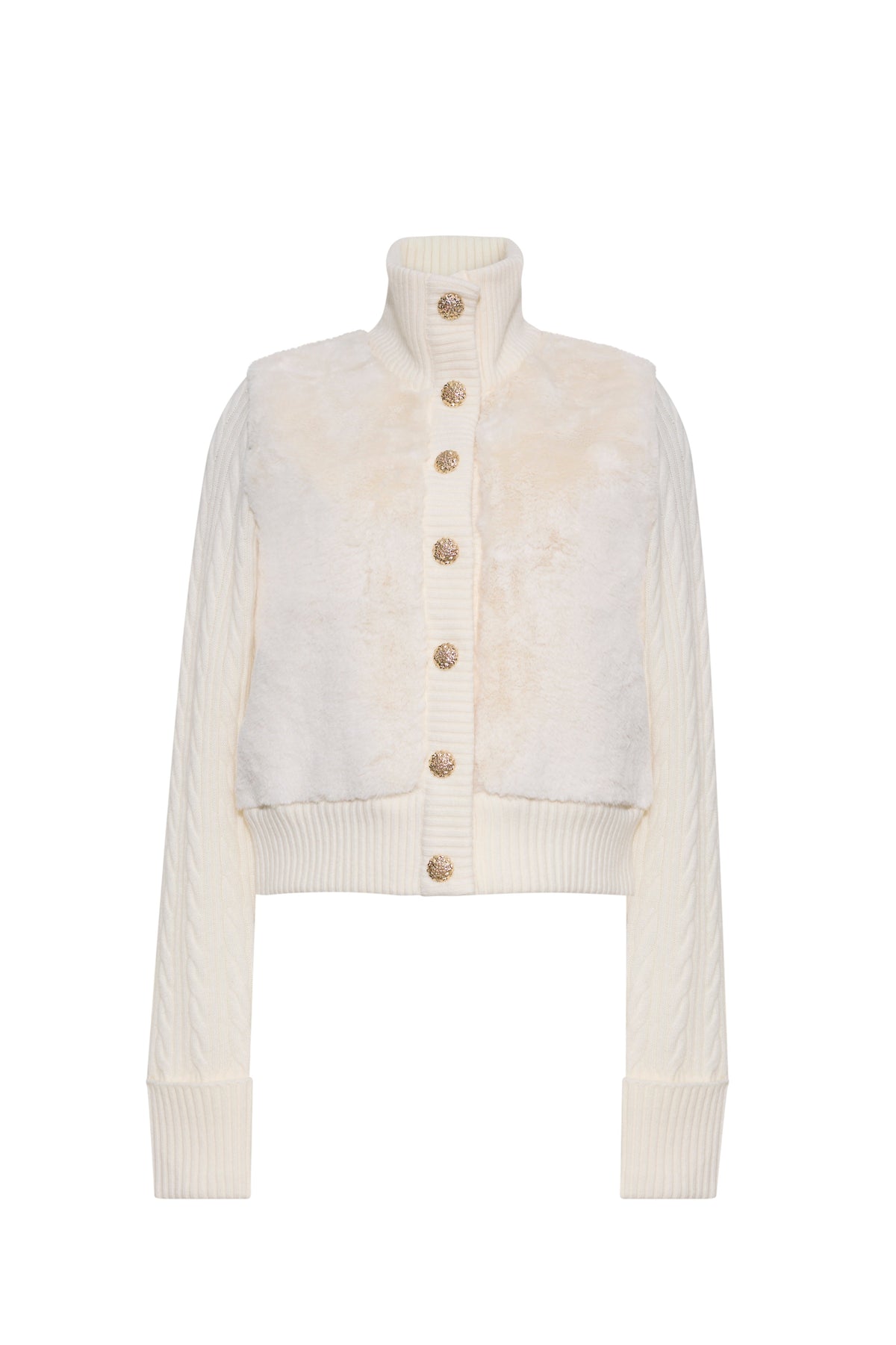 Cara Cara Logan Cardigan in Ivory, front view