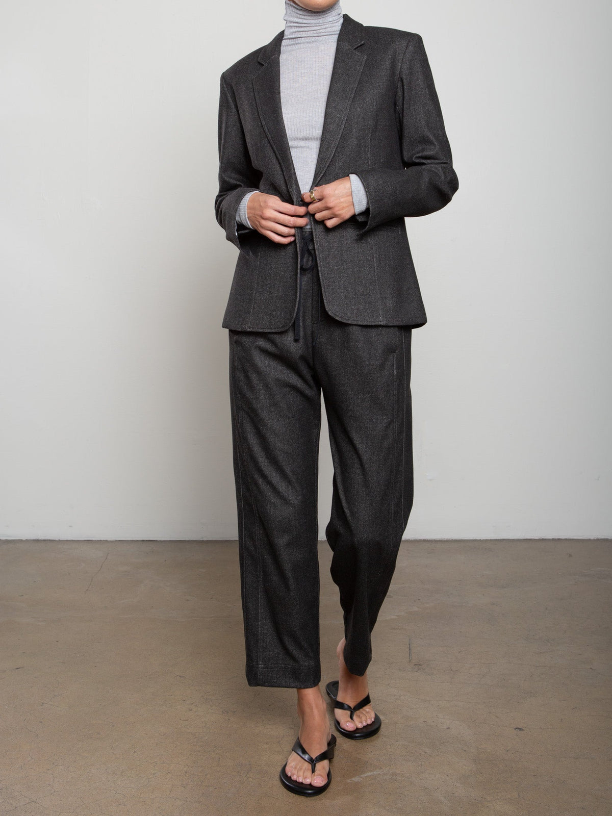Pharaoh Andy Pant in Cambridge Flannel, Charcoal, alternate view