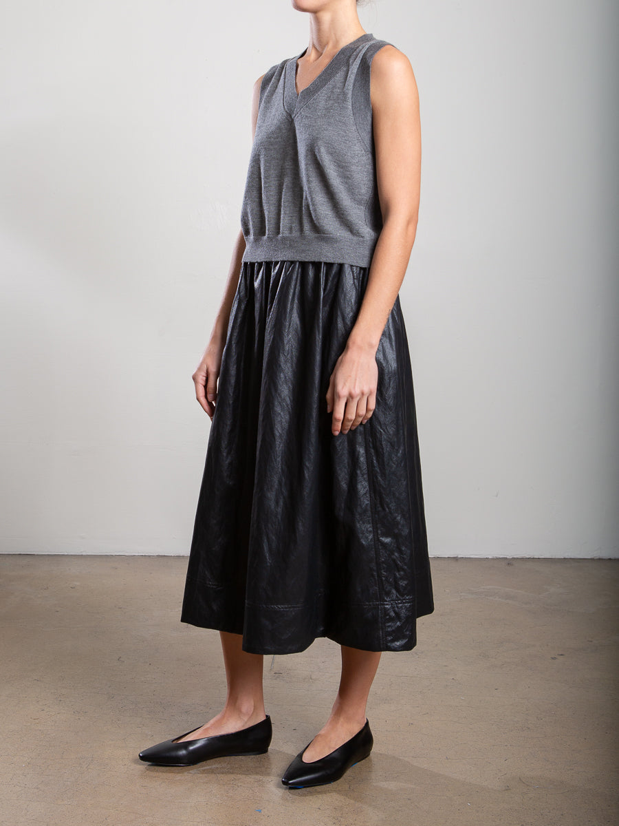 Pharaoh Claudia Skirt in Faux Leather, Black, alternate view
