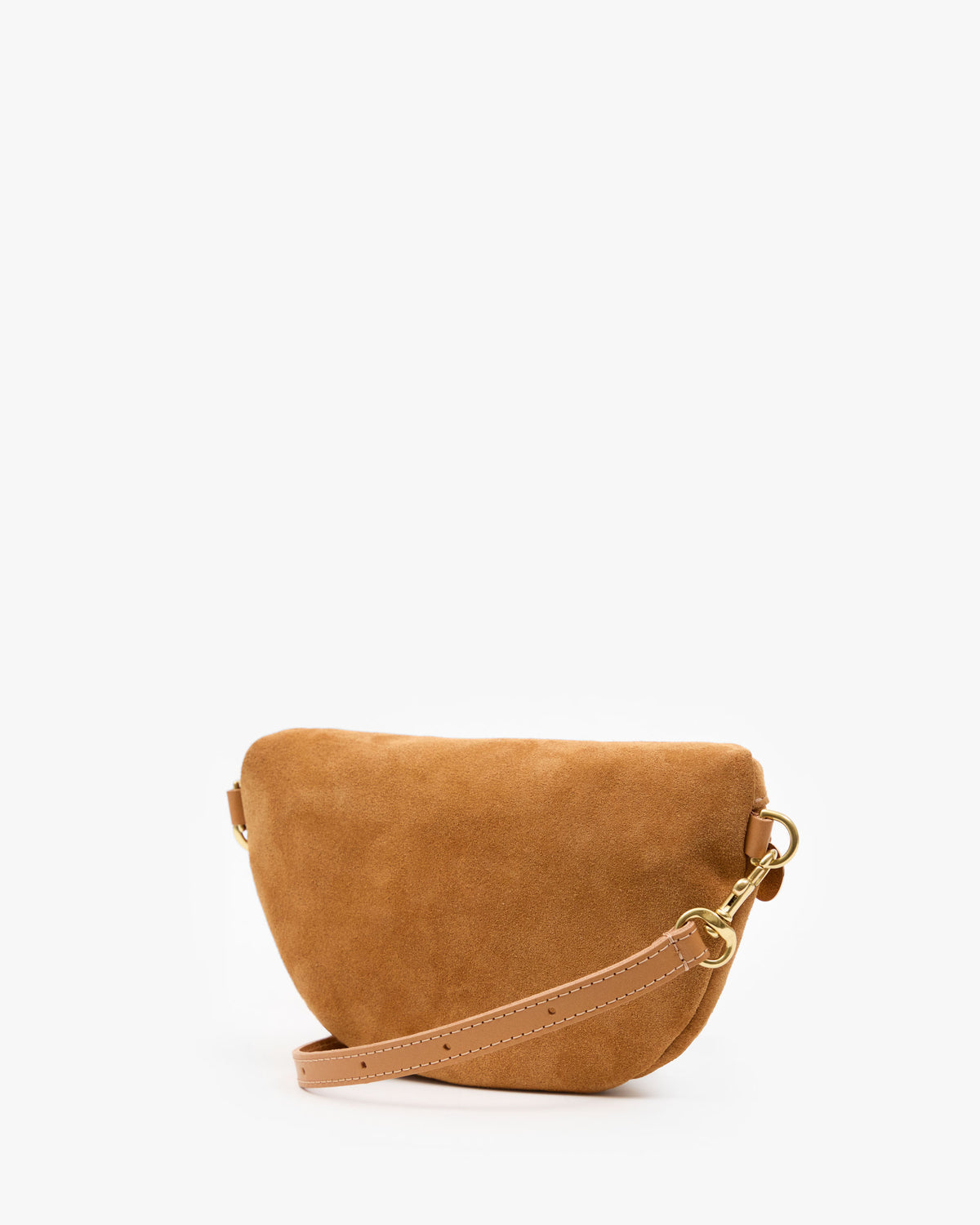 Clare V Petite Fanny in Caramel Suede, back view