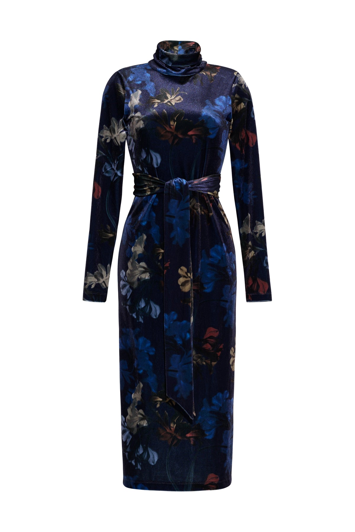 Cara Cara Piper Dress in Elysian Flora Navy, front view