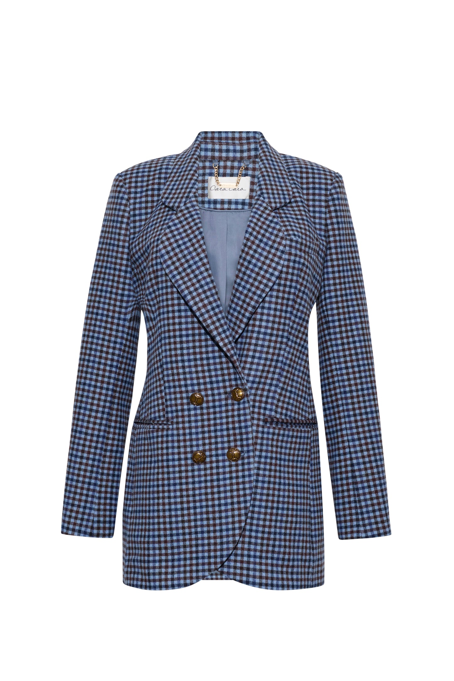 Cara Cara Remy Blazer in Edmound Plaid Blue, front view