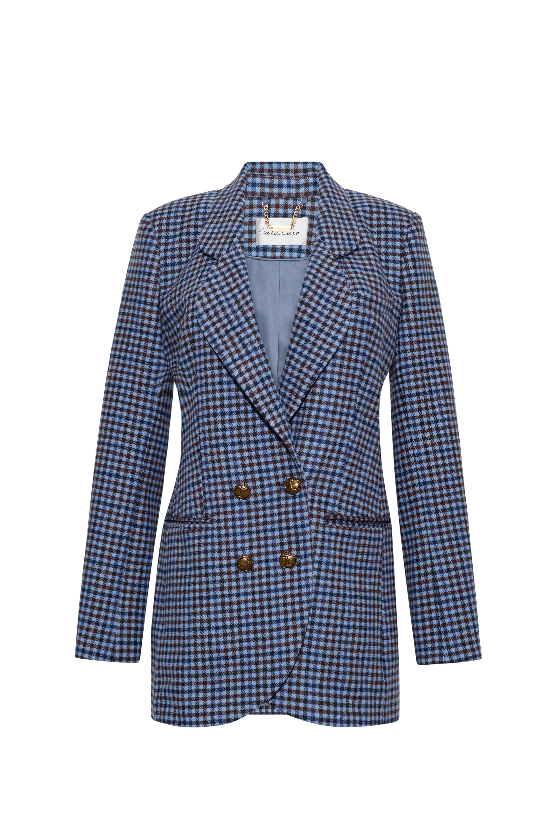 Cara Cara Remy Blazer in Edmound Plaid Blue, front view