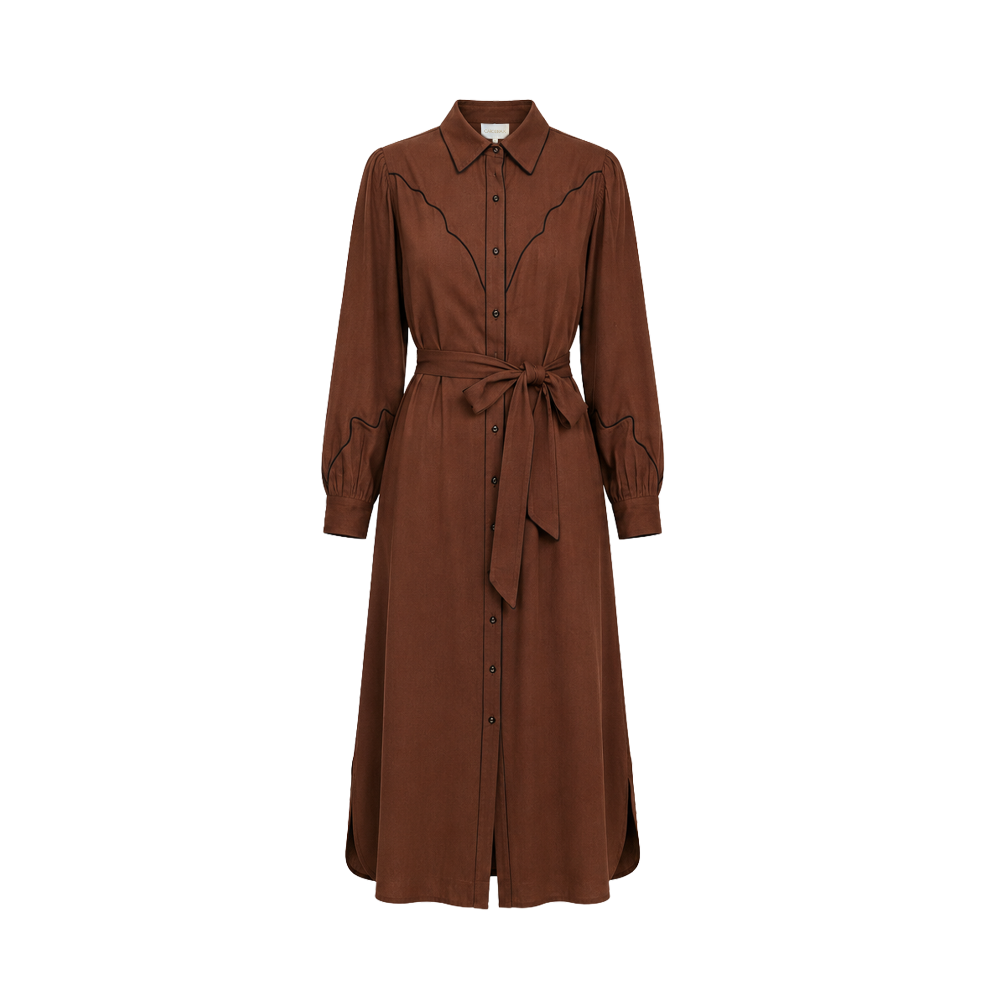 Carolina K Rodeo Dress in Brown, front view