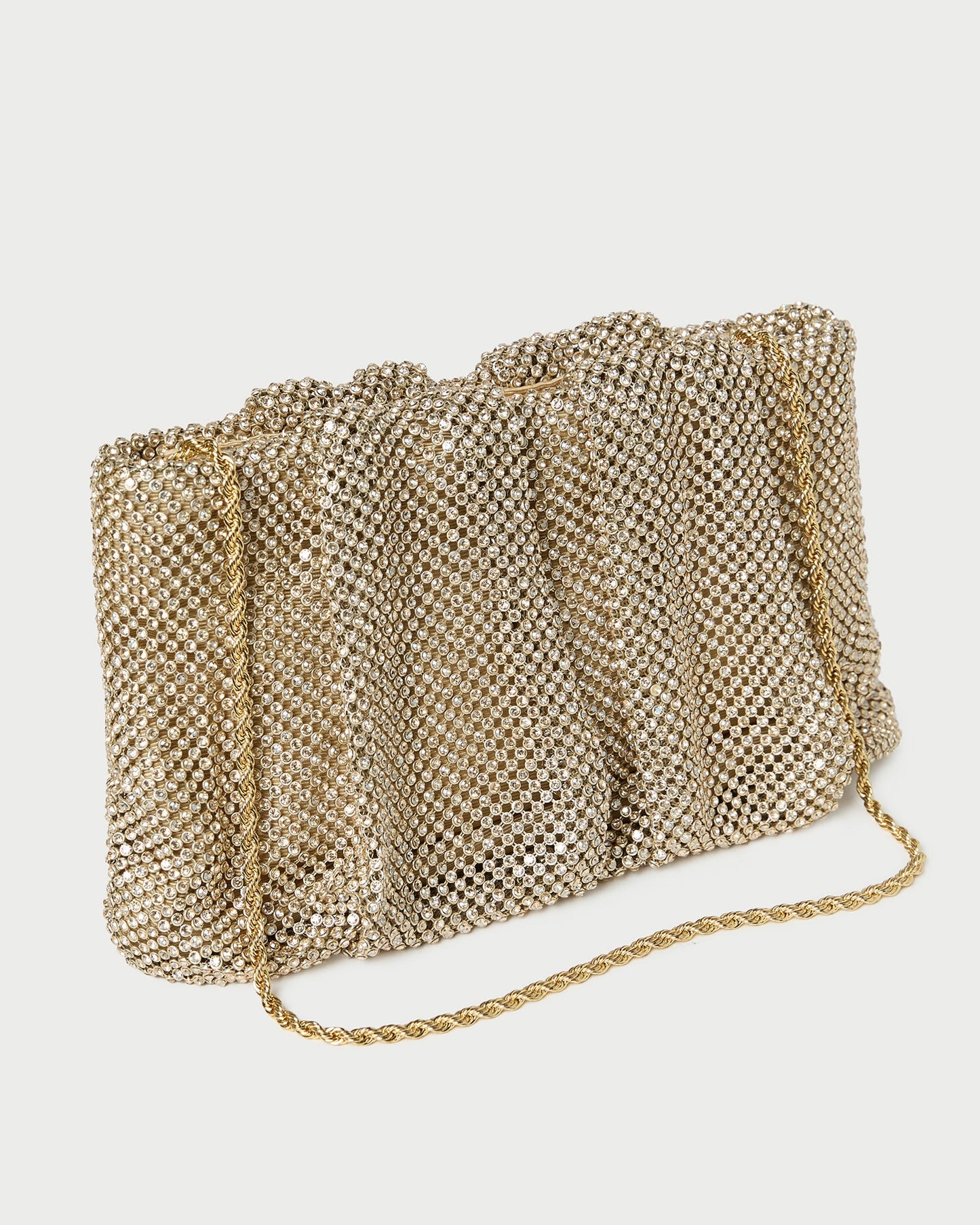 Loeffler Randall Serena Gathered Clutch in shadow gold diamanté, alternate view
