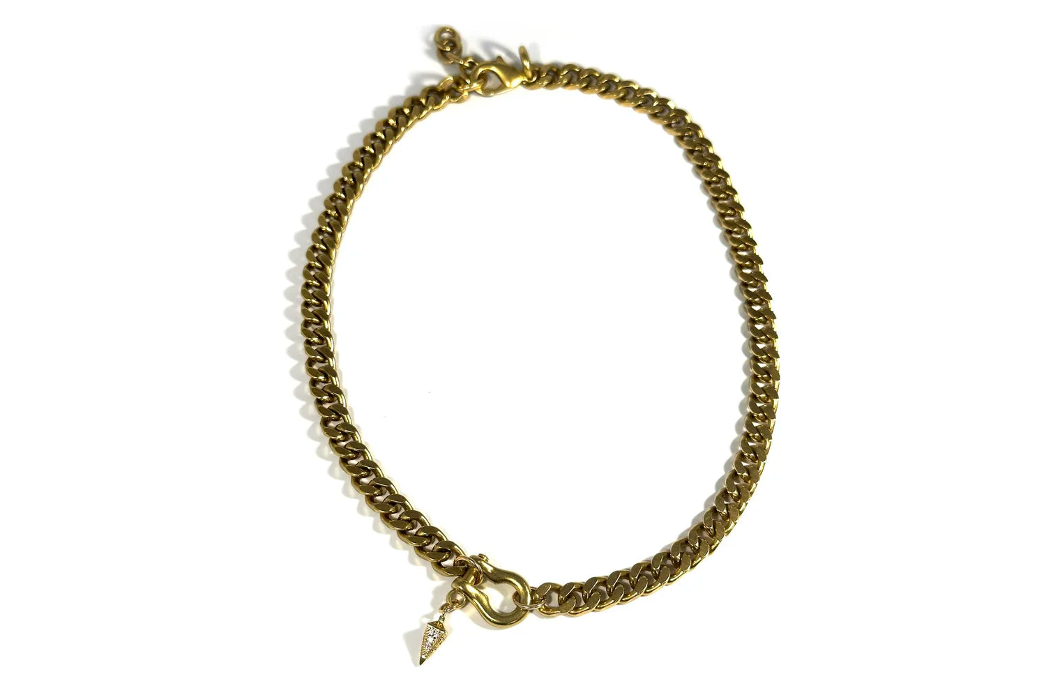 Rachel Nathan Shackle Single: Art Deco Drop necklace, alternate full view