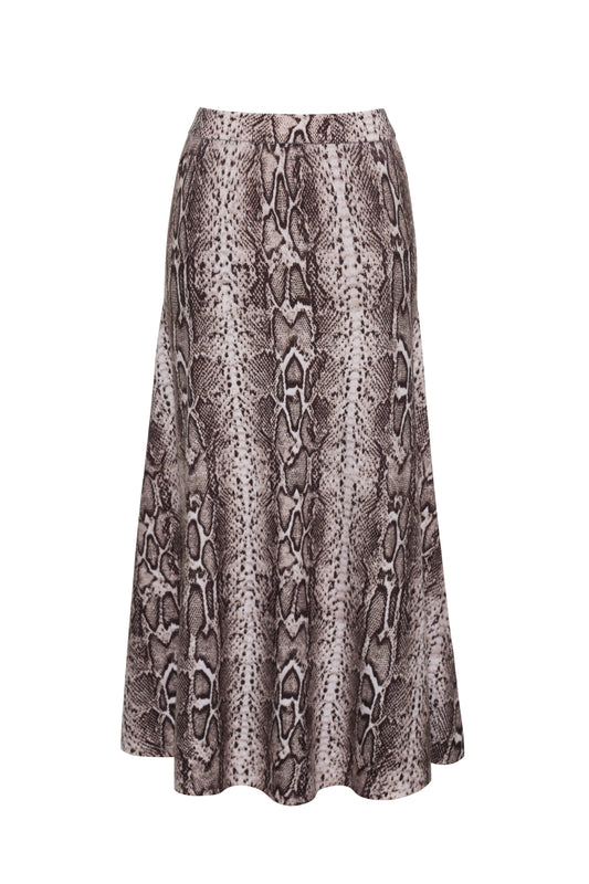 Cara Cara Sandra Skirt in Oatmeal Snake, front view