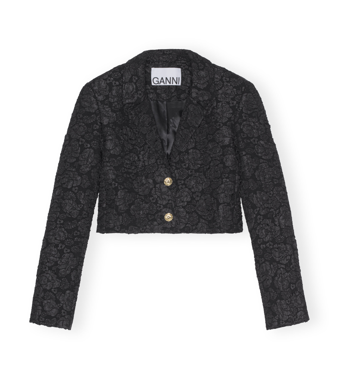 Ganni Jacquard Crop Blazer