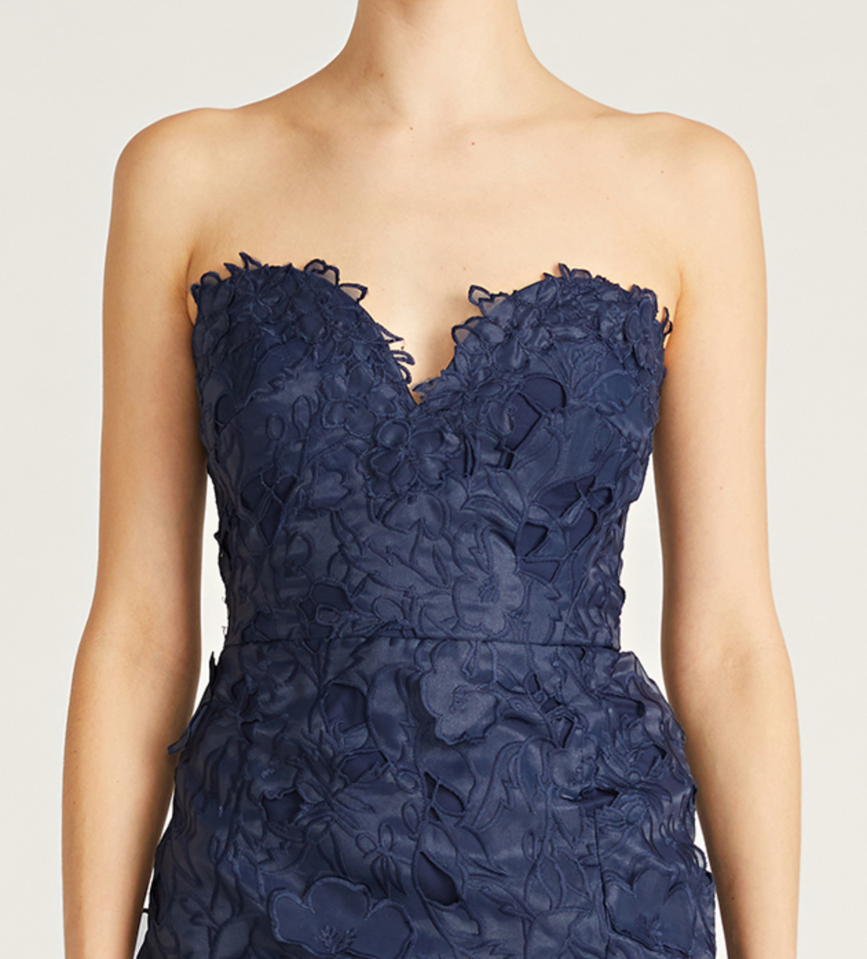 Monique Lhuillier Navy Lace Dress