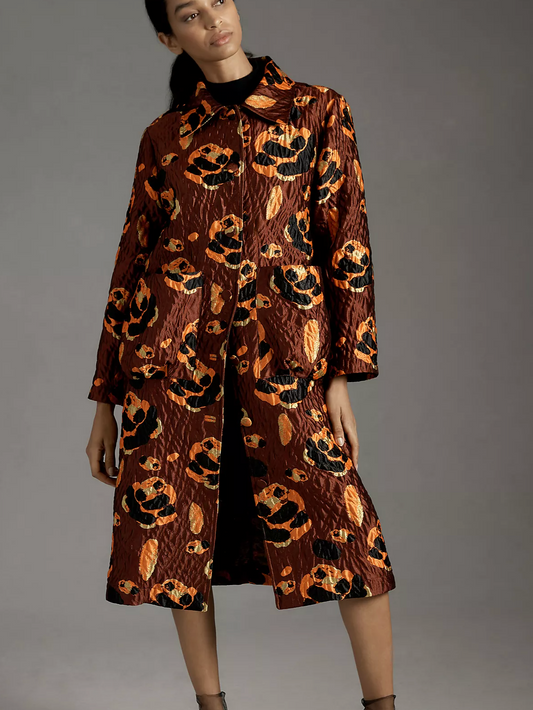 Mehtap Elaidi Brocade Trench Coat
