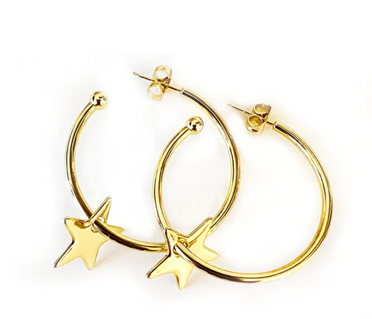 Lauren Amble Star Charm Hoops