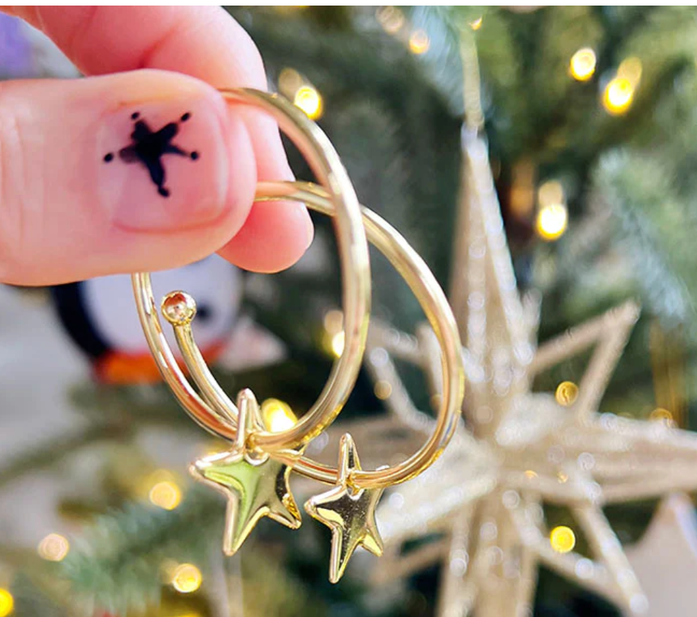 Lauren Amble Star Charm Hoops