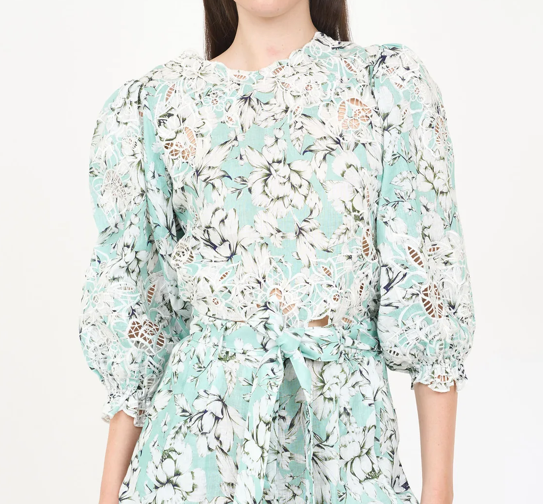 Christy Lynn Sydney Top Teal Floral