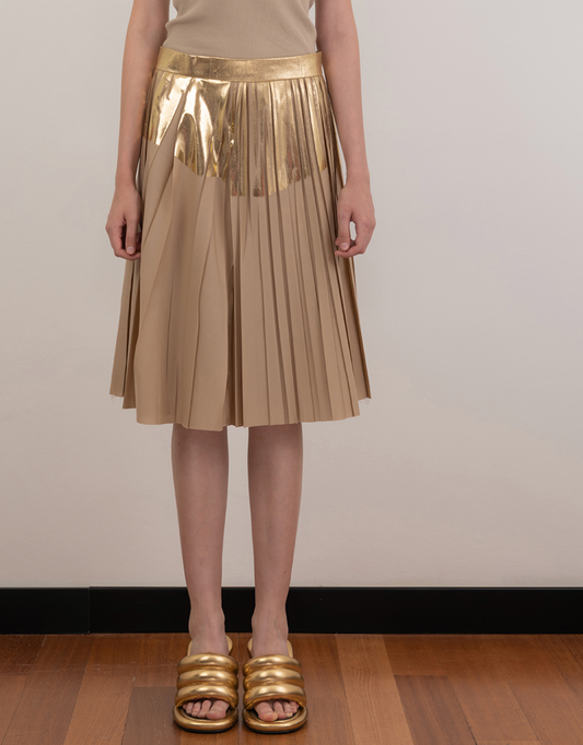 Nude Gold Foil Skirt