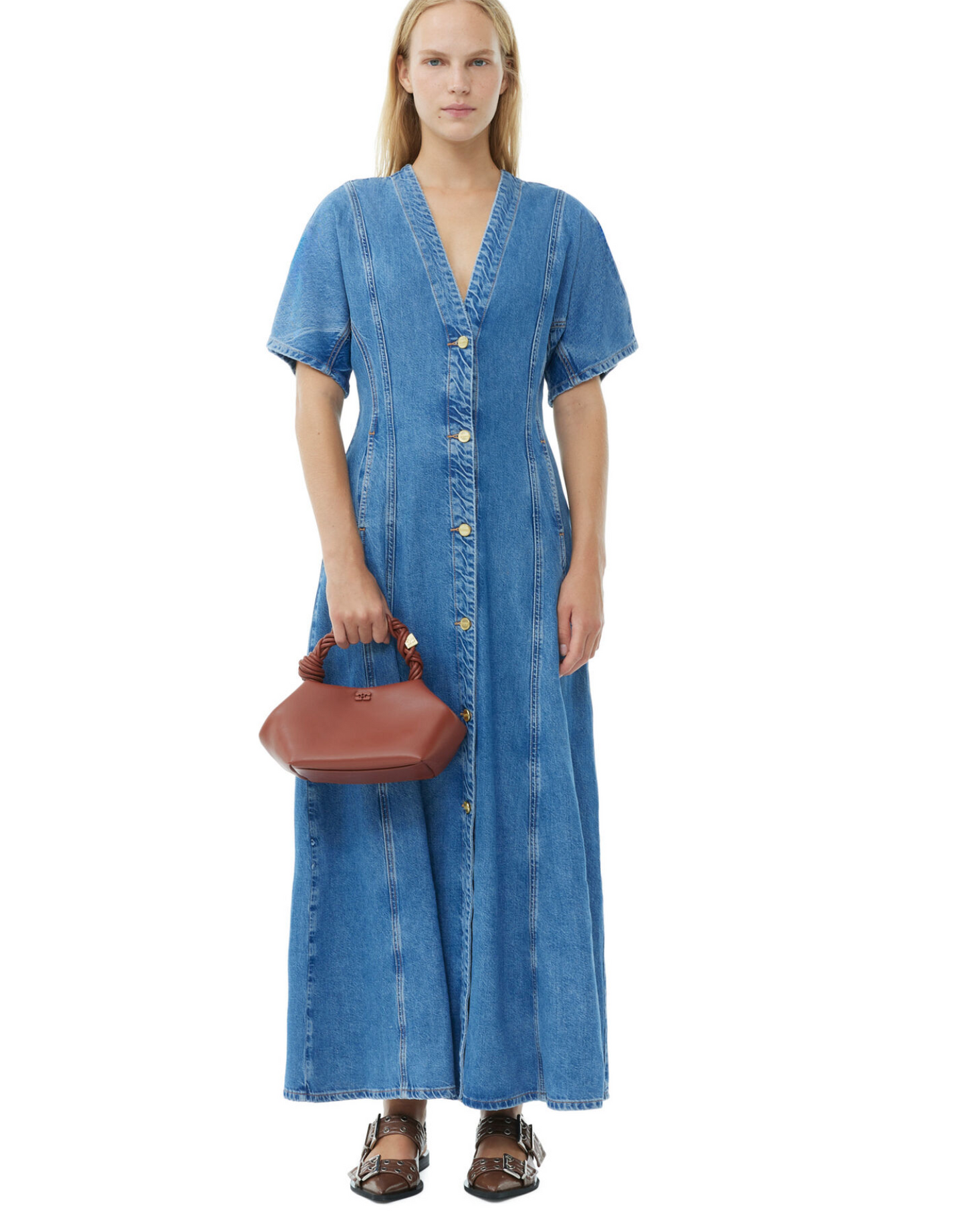 Ganni Denim Maxi Dress